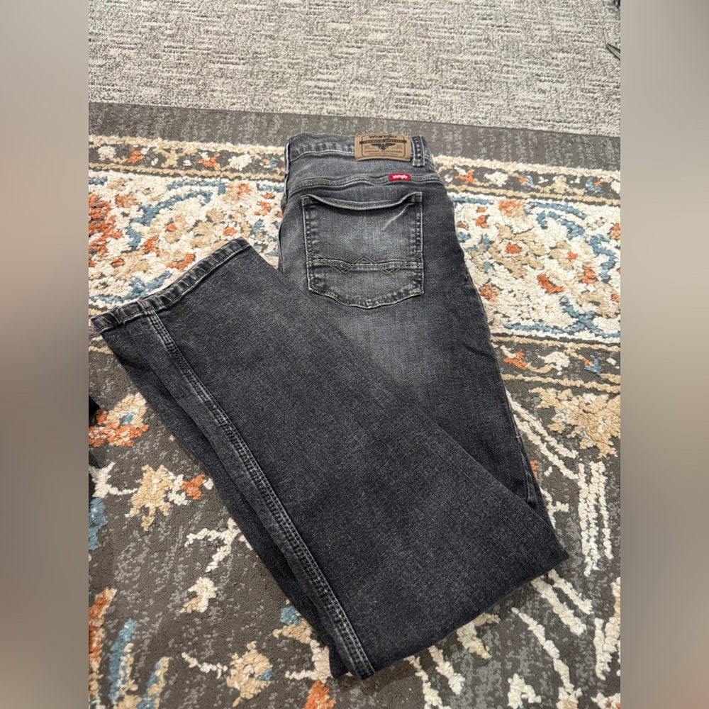 Wrangler Slim Fit Jeans Boys 16 SLIM Relaxed‎ Straight Black AdjustableBlackWash